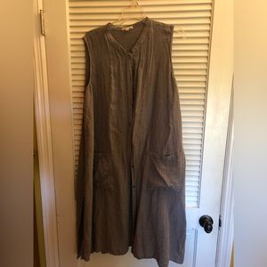 Eileen Fisher 1X Check Pattern Long Vest